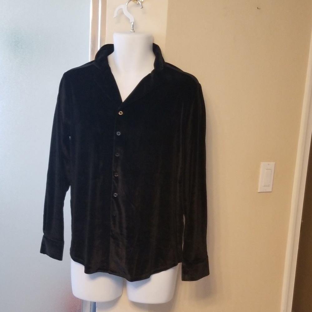Elegant Black Velvet Blouse